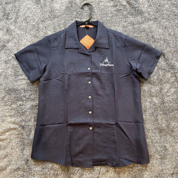 Walt Disney‎ World Embroidered Logo Button Up Short Sleeve Pocket Shirt L New - Picture 1 of 8